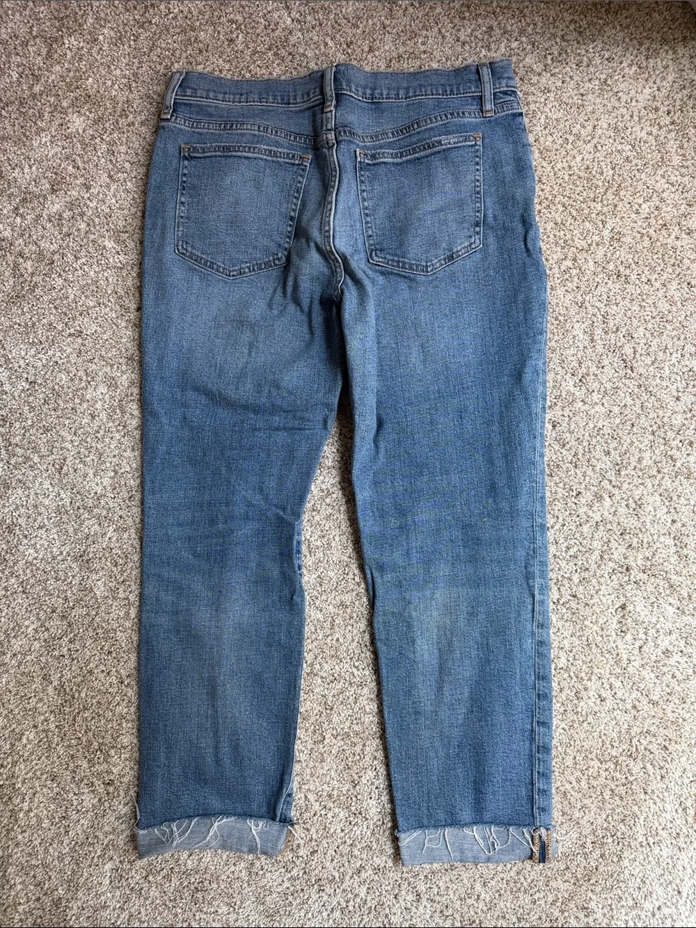 GAP Ankle-Length Straight Leg Distressed Jeans